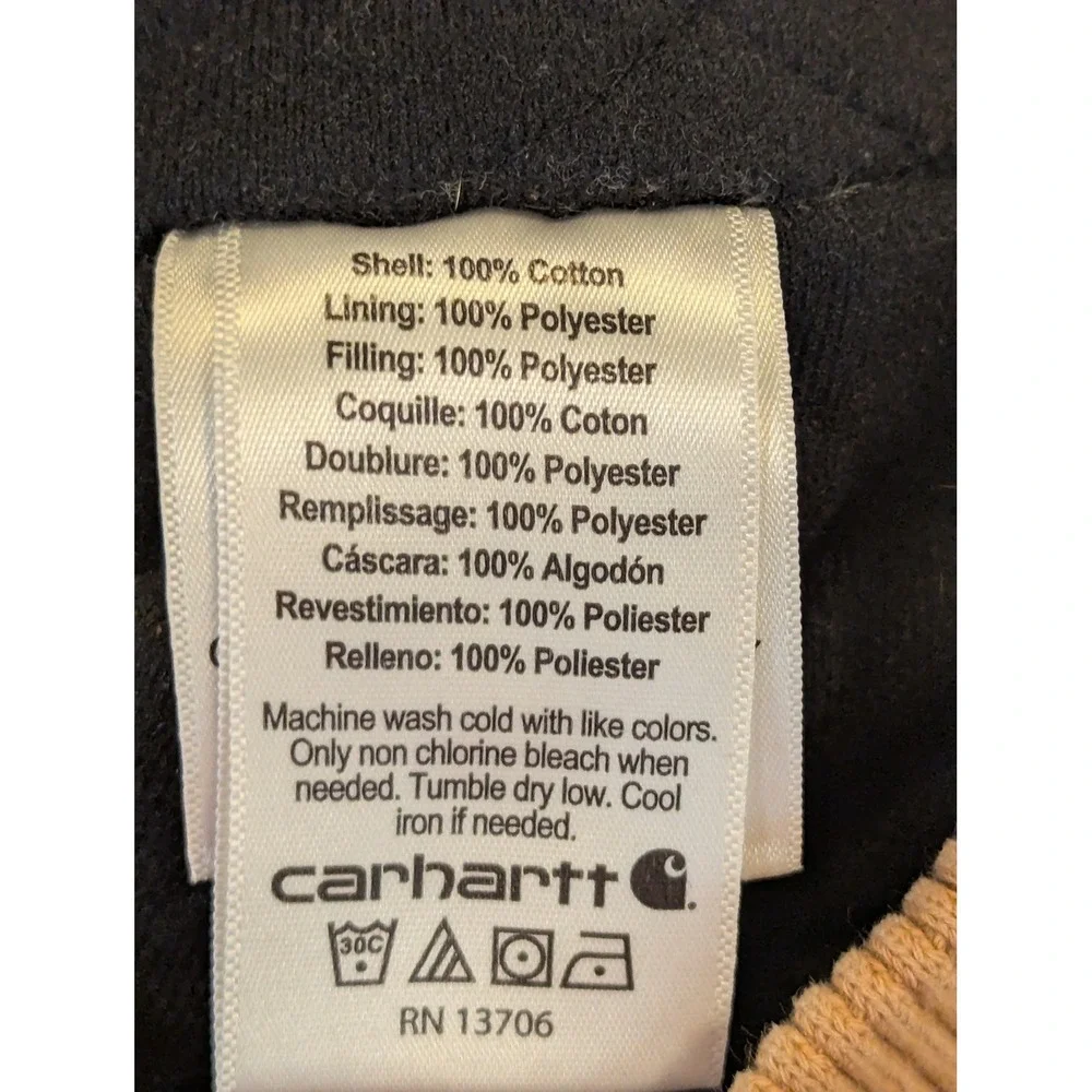 Carhartt Kids Brown Duck Quilted Flannel Lined Active Jacket 4T Hooded Coat